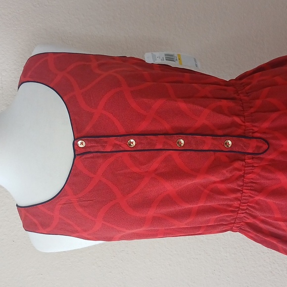 NWT TOMMY HILFIGURE Red Sleeveless Maxi Dress MED - Picture 8 of 12